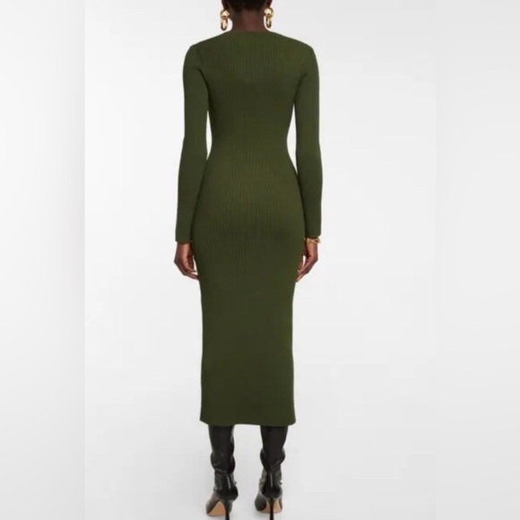 Khaite Alessandra ribbed-knit midi dress size Medium in color seaweed NWT - Picture 4 of 6